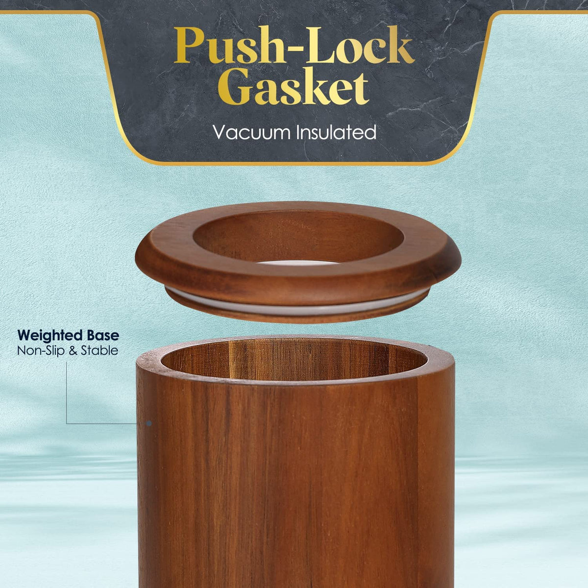 Acacia wood Wine chiller with Sleeve Homeries