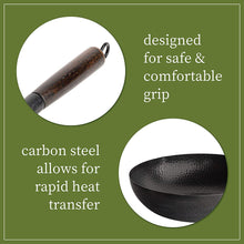 Load image into Gallery viewer, Carbon Steel Wok with 2 Spatulas & Wooden Lid