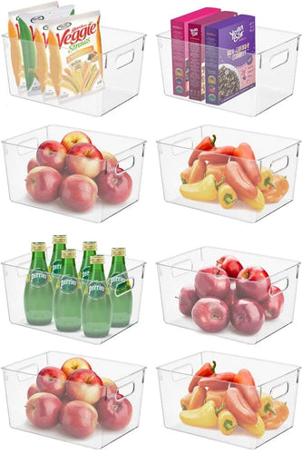 Homeries Pantry Organizer And Storage bins, Clear Cabinet Organizers And Storage for Kitchen, Pantry, Cabinets, Countertops, for Storing Packets, Spices, Sauce, Snacks, Cans,