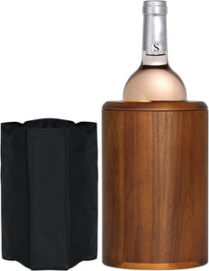 Acacia wood Wine chiller with Sleeve