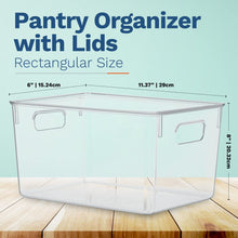 Load image into Gallery viewer, Homeries Pantry Organizer And Storage bins, Clear Cabinet Organizers And Storage for Kitchen, Pantry, Cabinets, Countertops, for Storing Packets, Spices, Sauce, Snacks, Cans,
