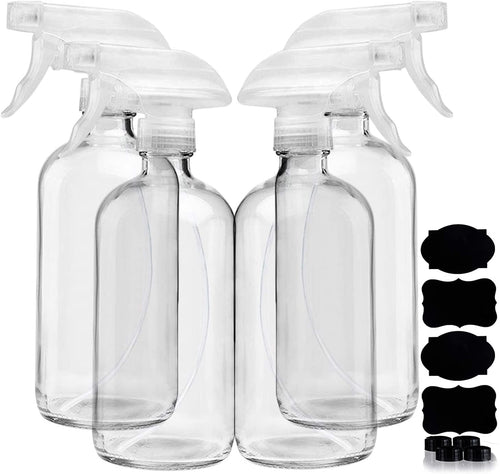 Amber Glass Spray Bottles For Cleaning Solutions (4 Pack) - 16 Ounce