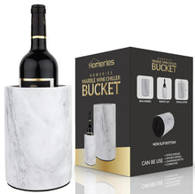 Load image into Gallery viewer, Homeries Marble Wine Chiller Bucket - Wine &amp; Champagne Cooler for Parties, Dinner – Keep Wine &amp; Beverages Cold – Holds Any 750ml Bottle - Ideal Gift for Wine Enthusiasts