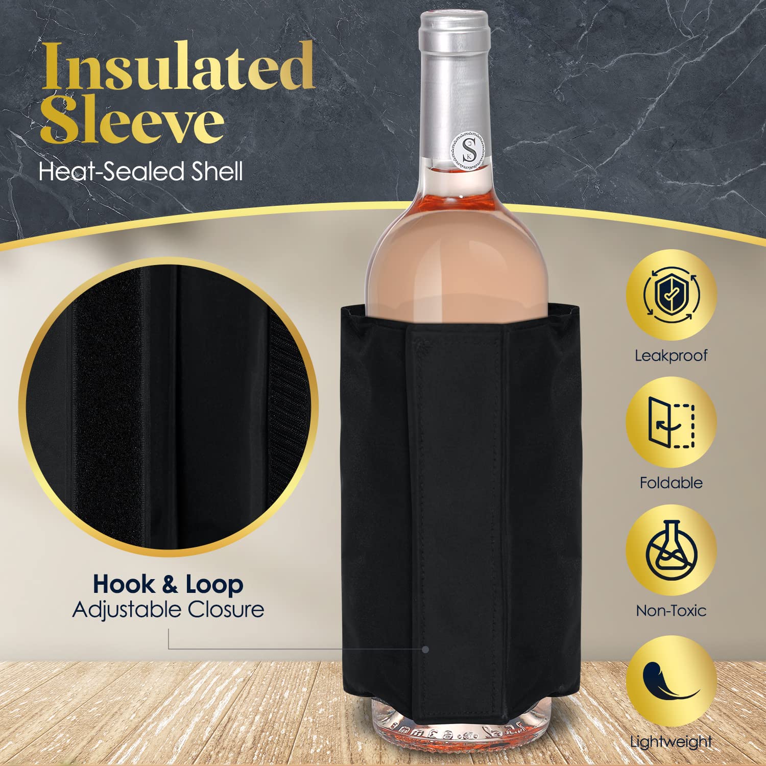 Stoned - burgundy marble bottle cooler - Ir.ma