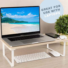 Load image into Gallery viewer, Computer Monitor Stand with Wireless Qi-Certified 10W Fast Charging Pad