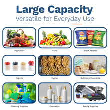 Load image into Gallery viewer, Homeries Pantry Organizer And Storage bins, Clear Cabinet Organizers And Storage for Kitchen, Pantry, Cabinets, Countertops, for Storing Packets, Spices, Sauce, Snacks, Cans,