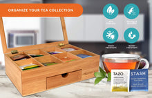 Load image into Gallery viewer, Premium 80 Tea Bag Assortment Gift Box Set By Homeries- Bamboo Tea Bag Organizer Box With 30+ Different Flavors- Tea Infuser Sampler Variety Pack - Great Gift Idea For Tea Lovers, Friends &amp; Family