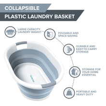 Load image into Gallery viewer, Homeries Collapsible Laundry Basket, Plastic Folding Pop-Up Bin, Perfect for Storage, Decorative Space Saving Organizer for Laundry, Toys and More.