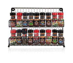 Homeries 2 Tier Wall Spice Rack For Kitchens | Stylish Wall Mounted Spices And Seasonings Storage Rack | Organize Your Home,