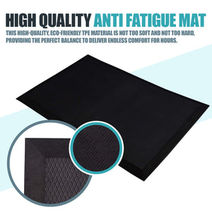 Homeries Anti Fatigue Mat 20" x 32" x 0.75" - Ergonomic Design Non-Slip - Comfort for Stand Up Desk Workstation Kitchen Home Office Floor