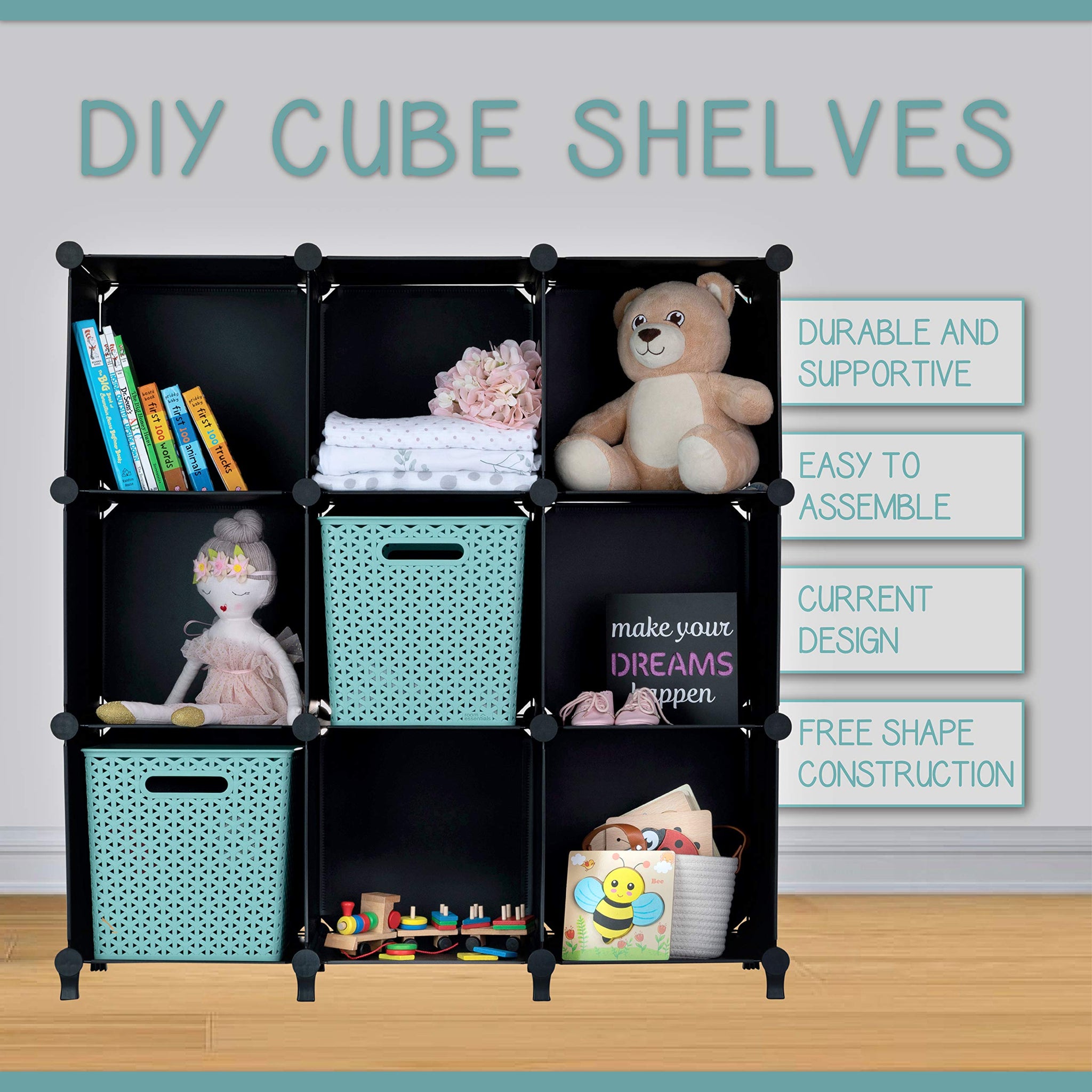 Dttwacoyh Cube Organizers and Storage Shelves Unit,DIY Closet Organizer Bins,6 Storage Cubes for Bedroom, Playroom, Livingroom, Office (B