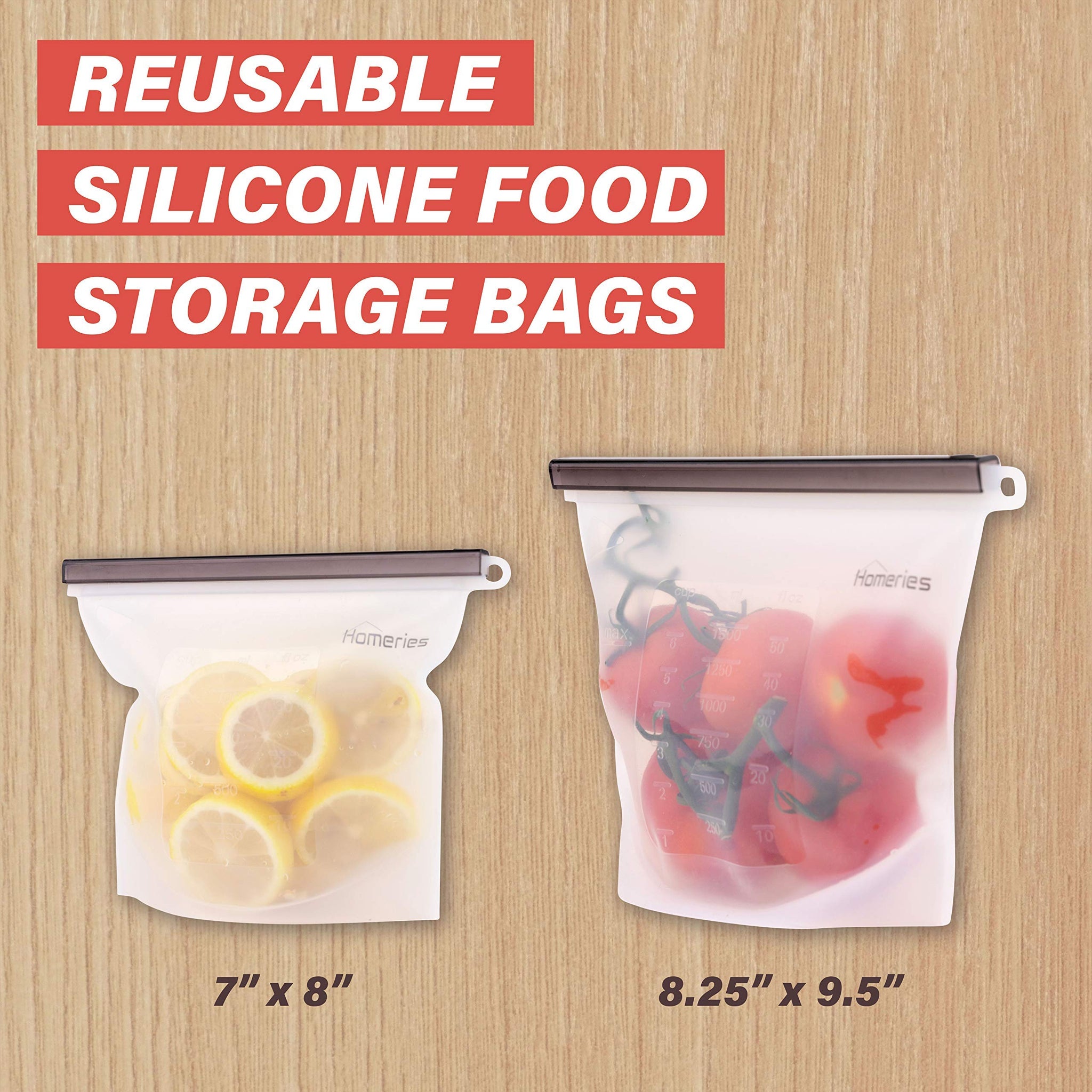Silicone Bags Reusable Silicone Food Bag Reusable Sandwich Bags Reusable  Ziplock Bags Storage Silicon Freezer Containers