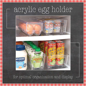 Homeries Stackable Egg Tray Holder (Holds 12 Eggs) for Refrigerator & Kitchen - Dozen Eggs Storage Container & Organizer with Lid – Protects & Keeps Fresh - Portable Plastic Egg Carrier.