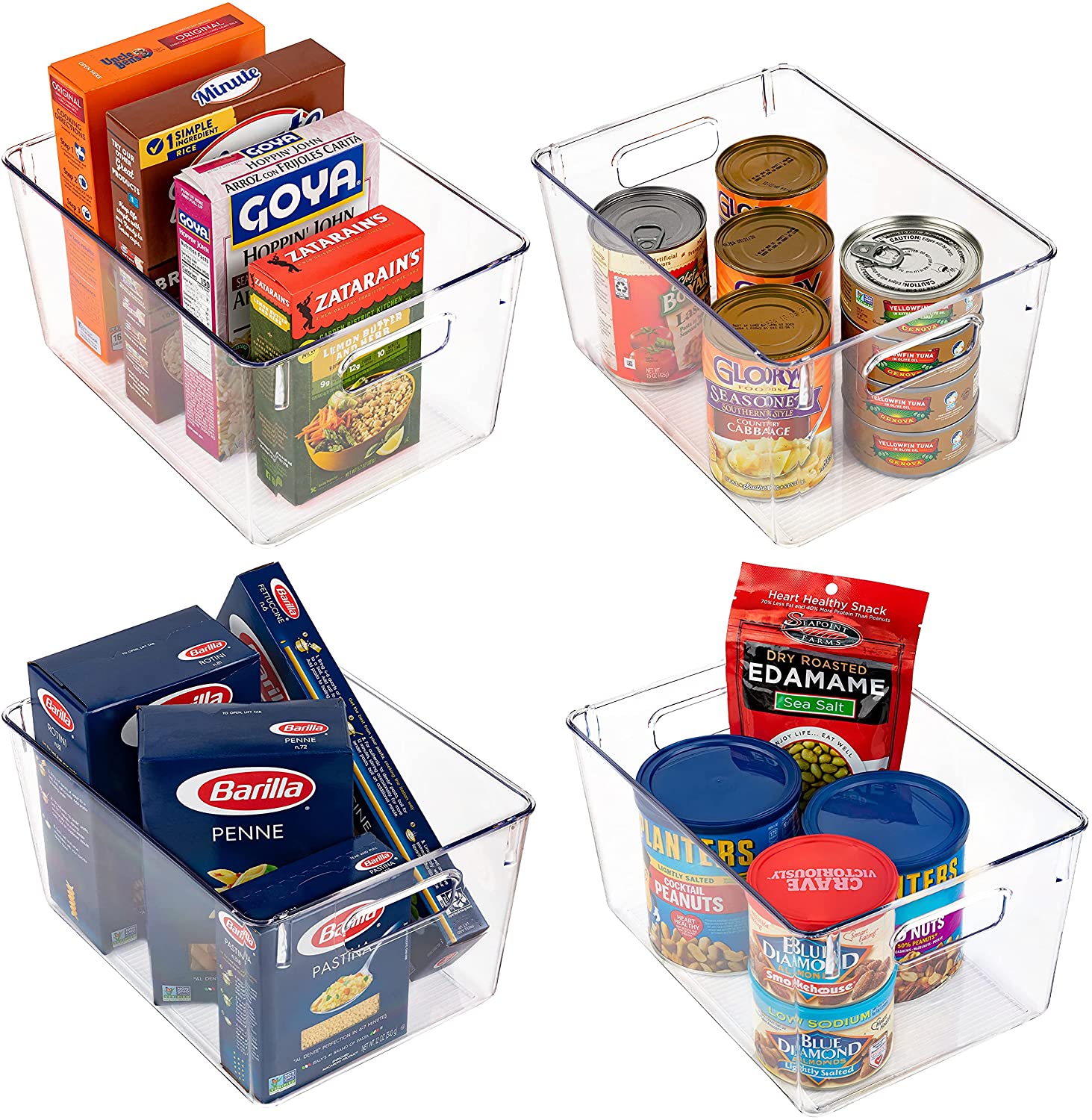 Fridge Organisers Bins [set Of 4] Fridge Storage Containers - Clear Fridge  Storage Containers With Handles Kitchen Pantry Organizers And Storage - Ref